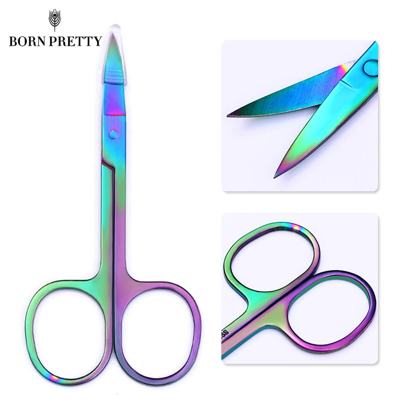 1 Pc Chameleon Stainless Steel Eyebrow Scissor Facial Hair Remover Sharp Head Beauty Makeup Tool