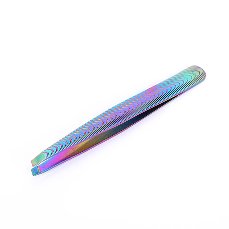 Chameleon Rainbow Eyebrow Tweezer Makeup Tool Stainless Steel Slant Tip Hair Remover Cosmetic Eyebrow Clip Beauty Care Tool