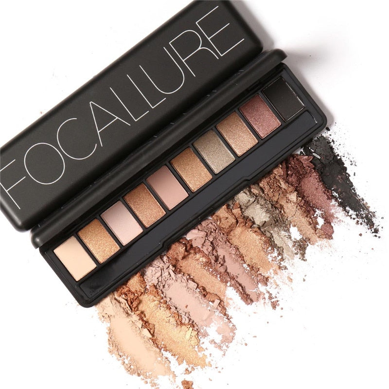 Focallure 10 Colors Naked Eye Shadow Palette Eyeshadow Shadow Shade for Eyebrows Makeup Set Nude Eyeshadow Palette Maquiagem