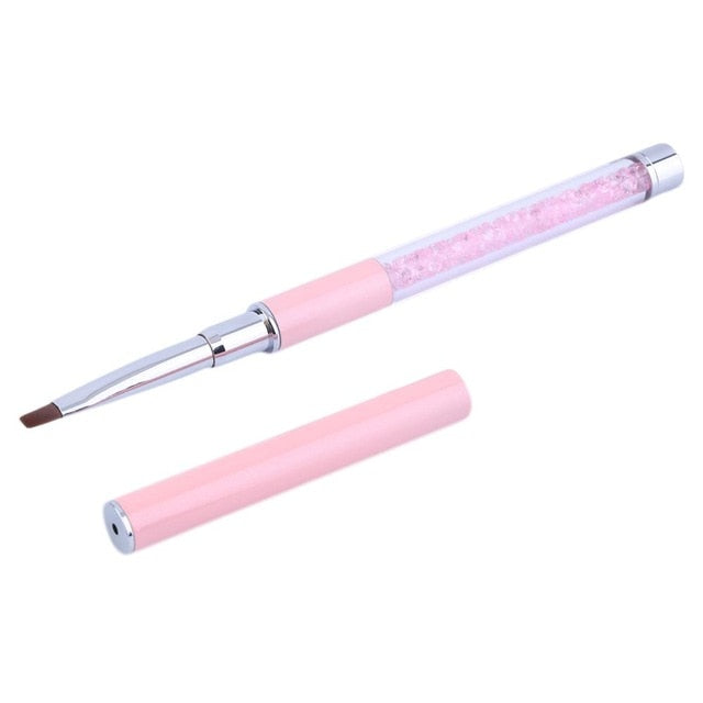 1Pc Nail Art Care Tools Crystal Gel Pen Brush Handle Nail Art Tool Pen Anti-slip handle, soft hair Free Shipping