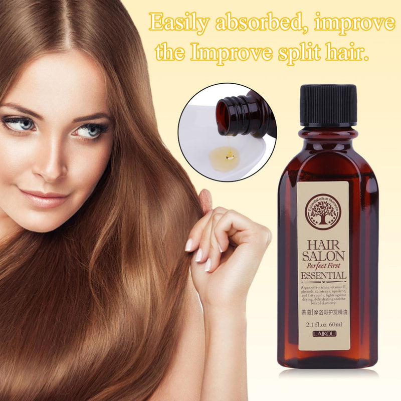 60ML LAIKOU Multifunctional Hair Care Moroccan Pure Argan Oil Essential Dry Hair Type Treatments Oil For Moisturizing Hair