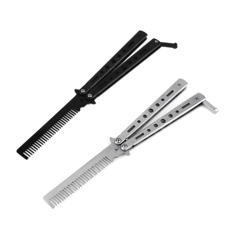 Stainless Steel Practice Training Butterfly Style Knife Comb Cool Hair Care Styling Tools Hot Selling