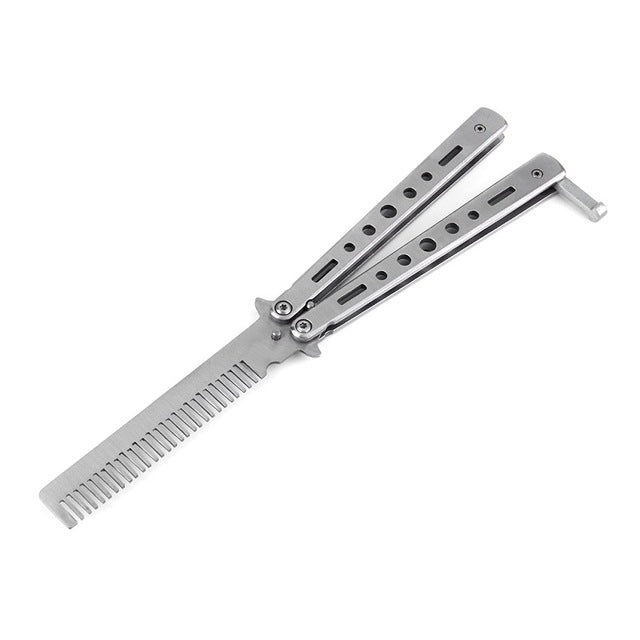 Stainless Steel Practice Training Butterfly Style Knife Comb Cool Hair Care Styling Tools Hot Selling