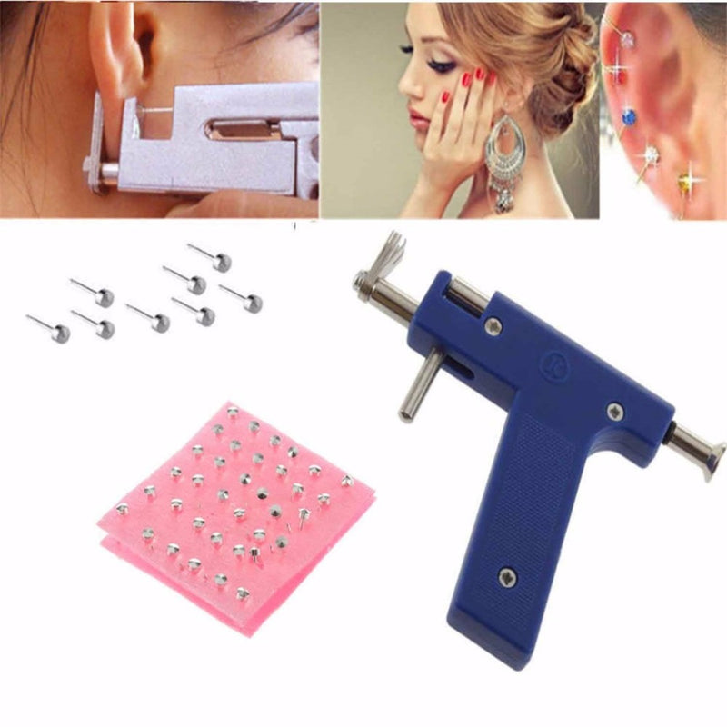 Professional Iron Ear Piercing Gun Ear Nose Navel Body Piercing Gun 72pcs Studs Makeup Tool Kit Set For Beauty
