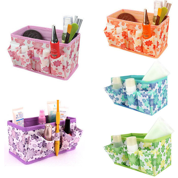 Makeup Cosmetic Storage Box Bag Bright Organiser Foldable Stationary Container