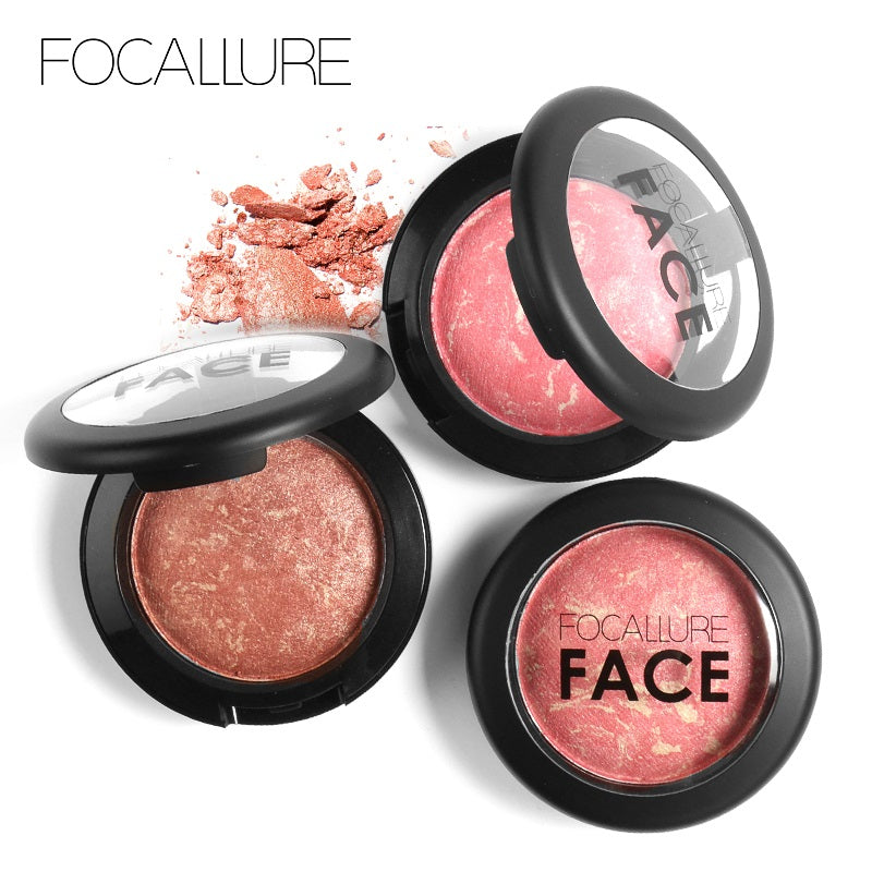 Focallure Natural Baked Face Pressed Blush Rouge Makeup Cheek Blusher Palettes Mineral Blusher Palette Cream Blush