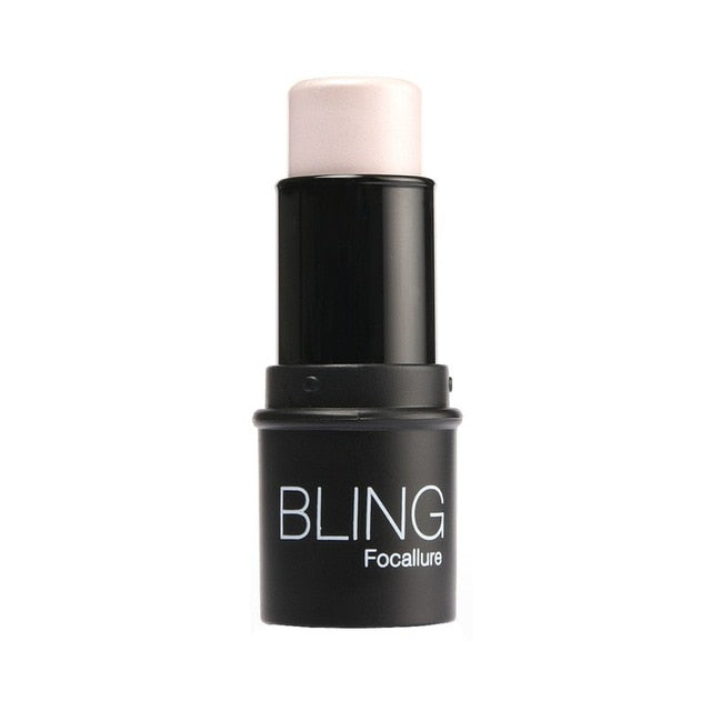 Focallure Face Waterproof Shimmer Highlighter Stick Bronzers Highlighter Powder Creamy Texture Silver Gold Light Face Makeup