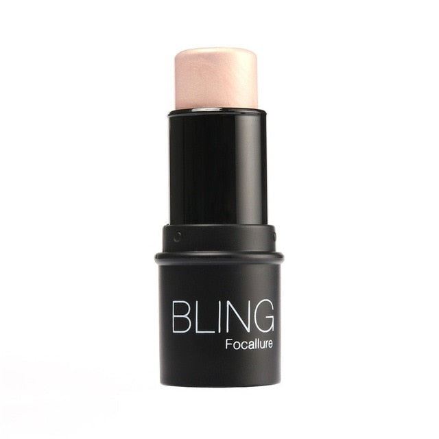 Focallure Face Waterproof Shimmer Highlighter Stick Bronzers Highlighter Powder Creamy Texture Silver Gold Light Face Makeup