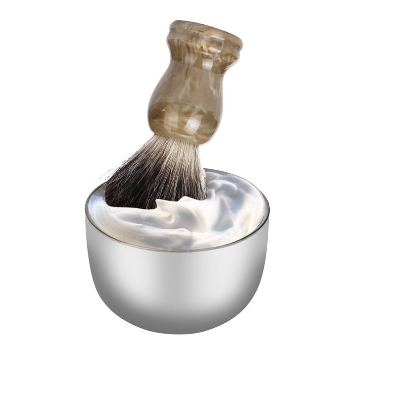 ZY Fashion Stainless Steel Metal Men's Shaving Mug Bowl Cup For Shave Brush