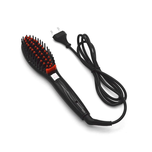 Ceramic Electric Hair Brush Styling Tool Hair Straightening Brush Straightener Girls Ladies Hair Care Comb