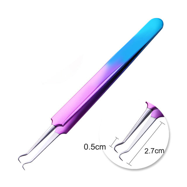 Gradient Blackhead Comedone Acne Remover Makeup Curved Nipper Stainless Beauty Cleaner Makeup Face Care Tool