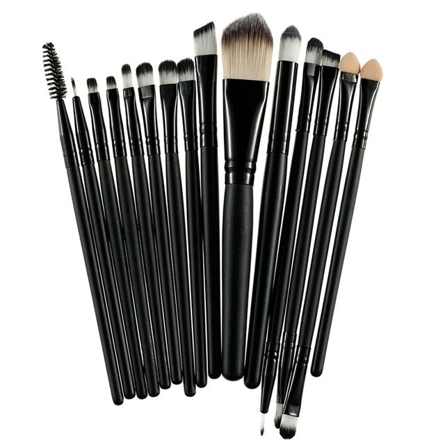 ROSALIND Professional 15 Pcs/Sets Eye Shadow Foundation Eyebrow Lip Brush Makeup Brushes Comestic Tool Make Up Eye Brushes
