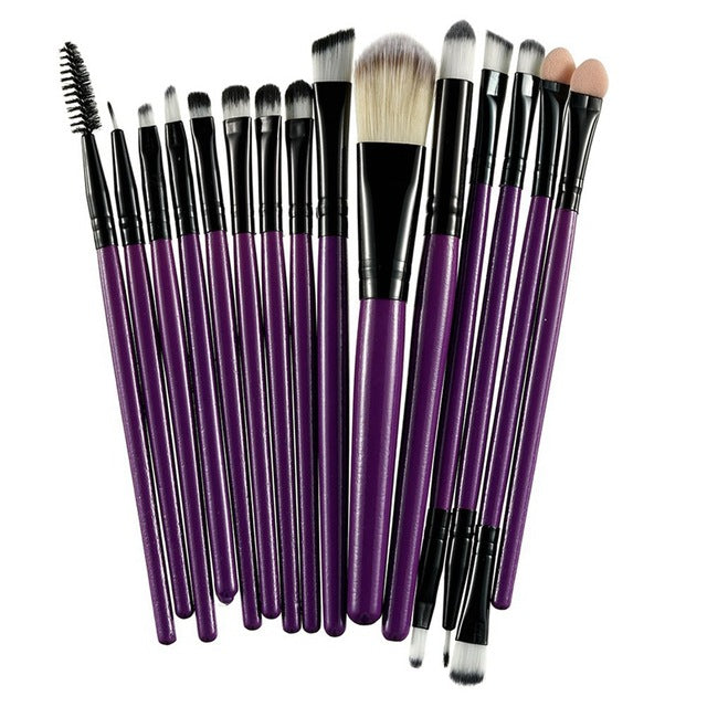 ROSALIND Professional 15 Pcs/Sets Eye Shadow Foundation Eyebrow Lip Brush Makeup Brushes Comestic Tool Make Up Eye Brushes