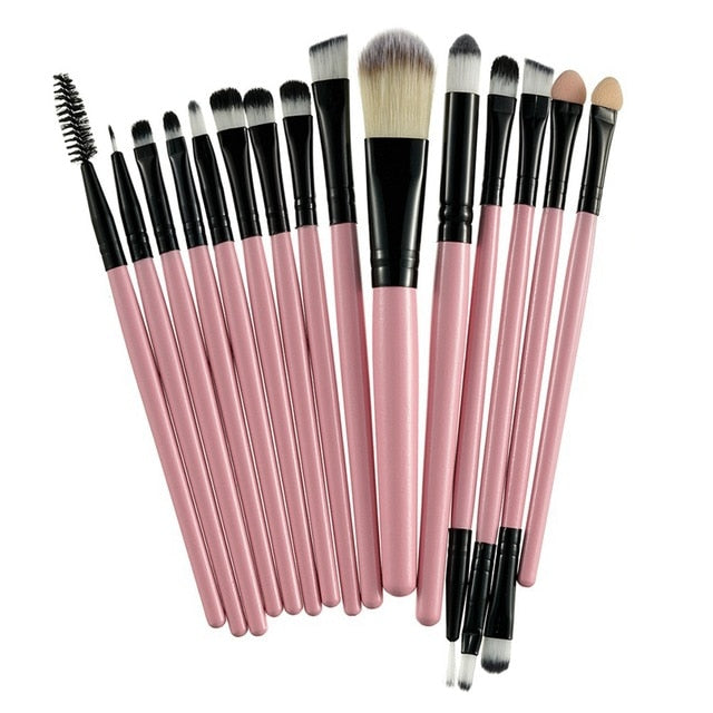 ROSALIND Professional 15 Pcs/Sets Eye Shadow Foundation Eyebrow Lip Brush Makeup Brushes Comestic Tool Make Up Eye Brushes