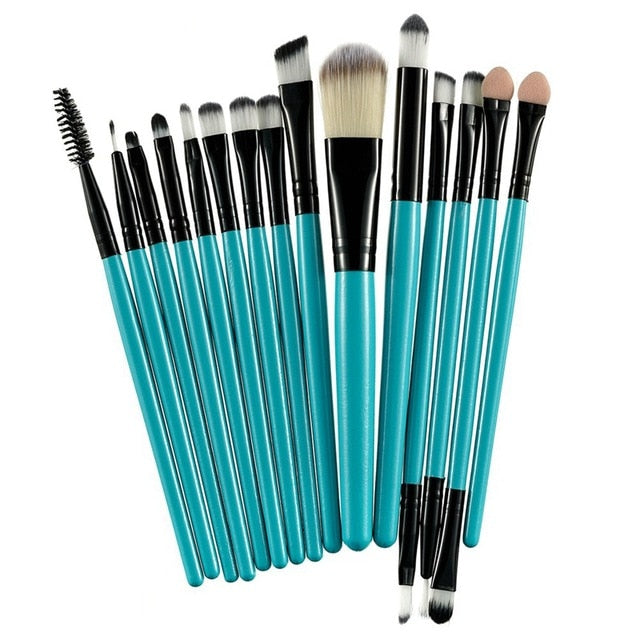 ROSALIND Professional 15 Pcs/Sets Eye Shadow Foundation Eyebrow Lip Brush Makeup Brushes Comestic Tool Make Up Eye Brushes
