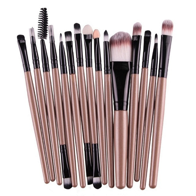 ROSALIND Professional 15 Pcs/Sets Eye Shadow Foundation Eyebrow Lip Brush Makeup Brushes Comestic Tool Make Up Eye Brushes