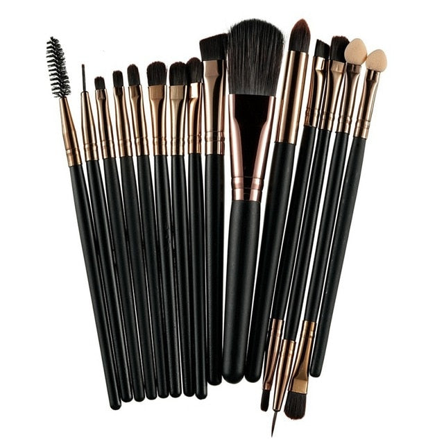 ROSALIND Professional 15 Pcs/Sets Eye Shadow Foundation Eyebrow Lip Brush Makeup Brushes Comestic Tool Make Up Eye Brushes