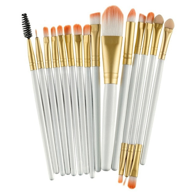 ROSALIND Professional 15 Pcs/Sets Eye Shadow Foundation Eyebrow Lip Brush Makeup Brushes Comestic Tool Make Up Eye Brushes