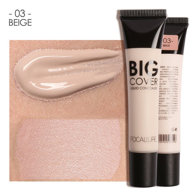 FOCALLURE Face Concealer Cream Pro Contour Makeup Liquid Concealer Makeup Natural Foudantion Cream 4 Colors