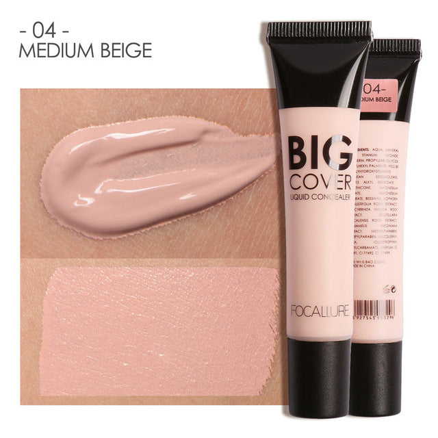 FOCALLURE Face Concealer Cream Pro Contour Makeup Liquid Concealer Makeup Natural Foudantion Cream 4 Colors