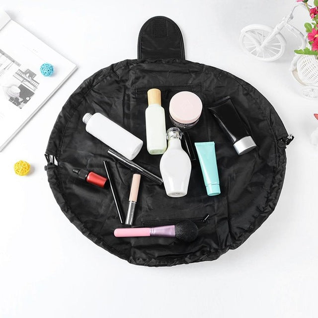 Korean Fashion Waterproof Large Capacity Quick Drawstring Makeup Jewelry Storage Bag Women Travel Cosmetic Bag Toiletry Tool Kit