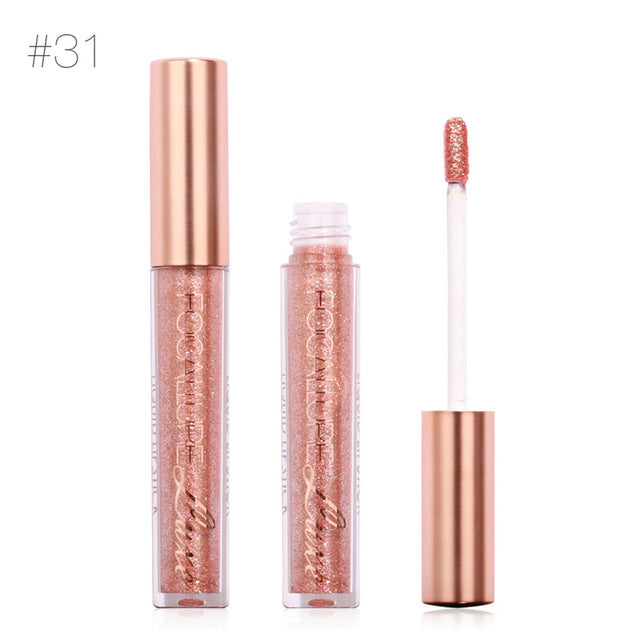 Focallure 6ML Lip Kit Chamelenon Meatal Lipstick Glitter Shimmer Matt Lip Gloss Liquid Closses Long Lasting Waterproof Lip Gift