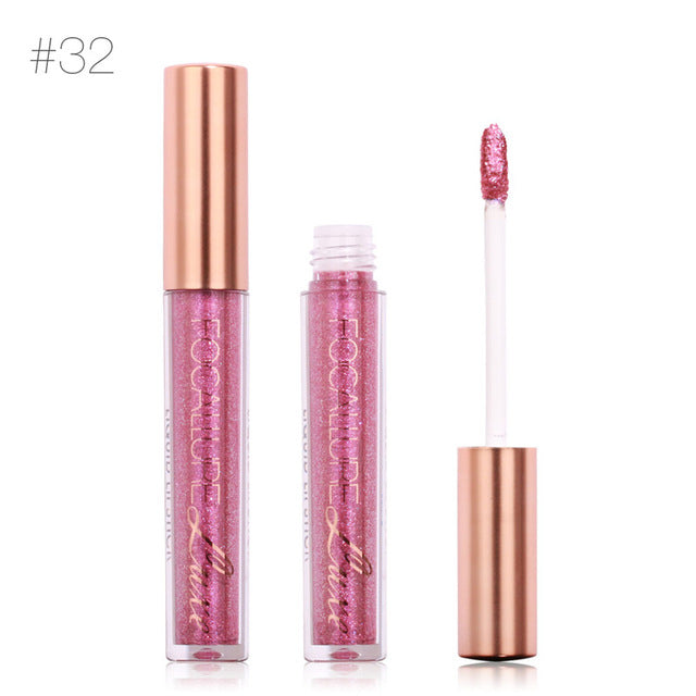 Focallure 6ML Lip Kit Chamelenon Meatal Lipstick Glitter Shimmer Matt Lip Gloss Liquid Closses Long Lasting Waterproof Lip Gift