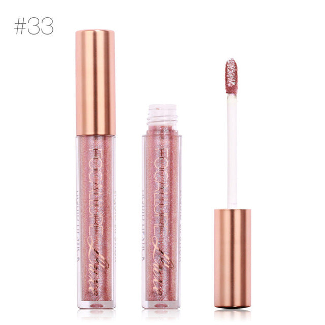 Focallure 6ML Lip Kit Chamelenon Meatal Lipstick Glitter Shimmer Matt Lip Gloss Liquid Closses Long Lasting Waterproof Lip Gift