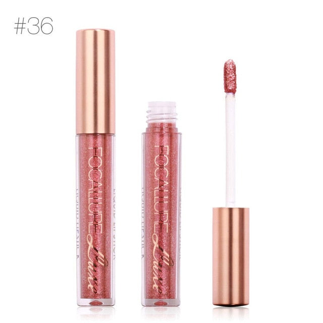 Focallure 6ML Lip Kit Chamelenon Meatal Lipstick Glitter Shimmer Matt Lip Gloss Liquid Closses Long Lasting Waterproof Lip Gift
