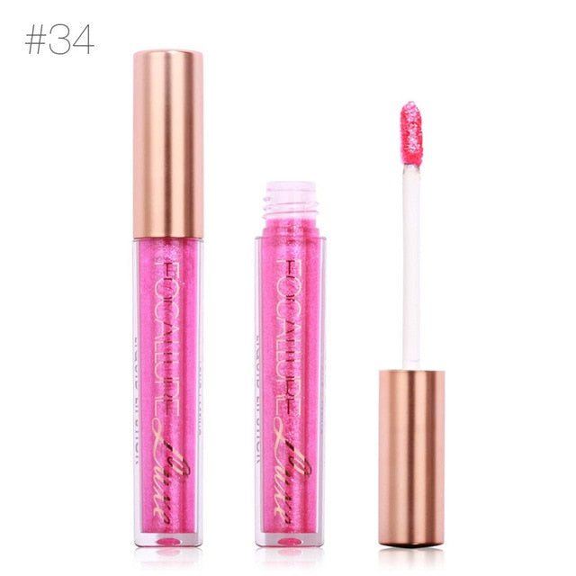 Focallure 6ML Lip Kit Chamelenon Meatal Lipstick Glitter Shimmer Matt Lip Gloss Liquid Closses Long Lasting Waterproof Lip Gift
