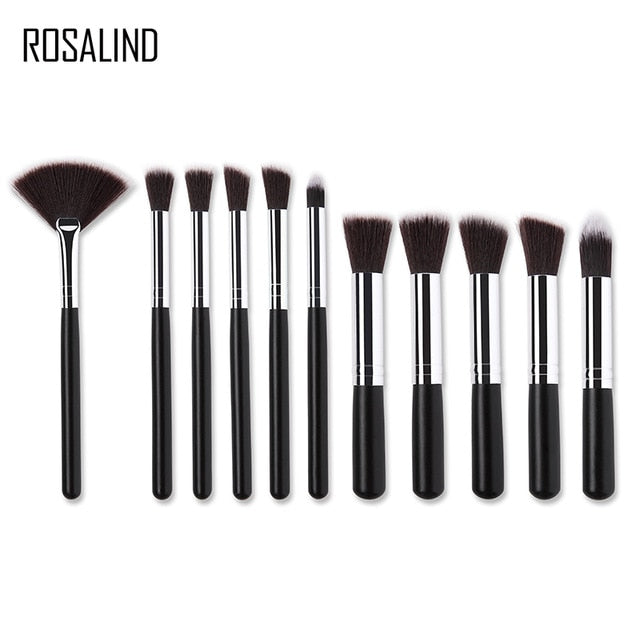 ROSALIND 11PCS eye lips face Make up Brush Set Lip Eyeliner Brush professional Brush for Foundation Powder make up Brushes