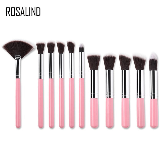ROSALIND 11PCS eye lips face Make up Brush Set Lip Eyeliner Brush professional Brush for Foundation Powder make up Brushes