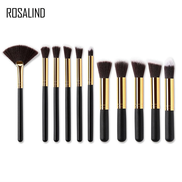 ROSALIND 11PCS eye lips face Make up Brush Set Lip Eyeliner Brush professional Brush for Foundation Powder make up Brushes