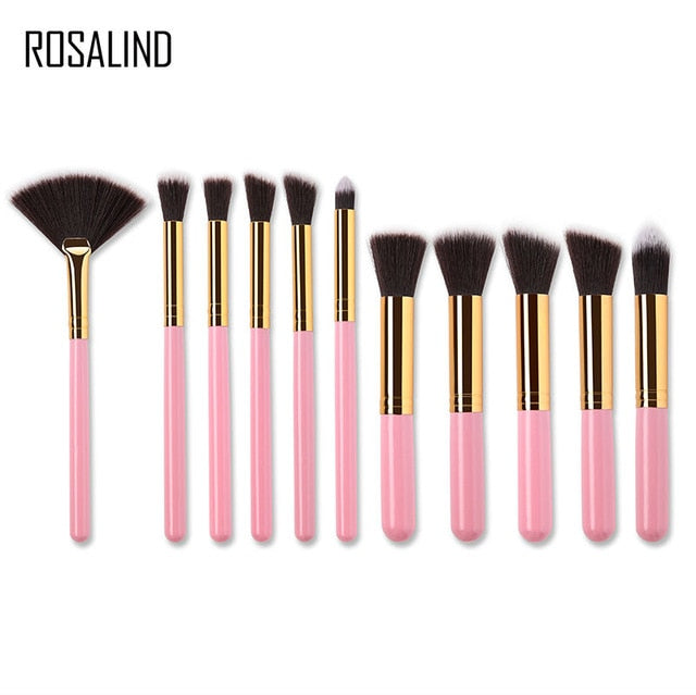 ROSALIND 11PCS eye lips face Make up Brush Set Lip Eyeliner Brush professional Brush for Foundation Powder make up Brushes