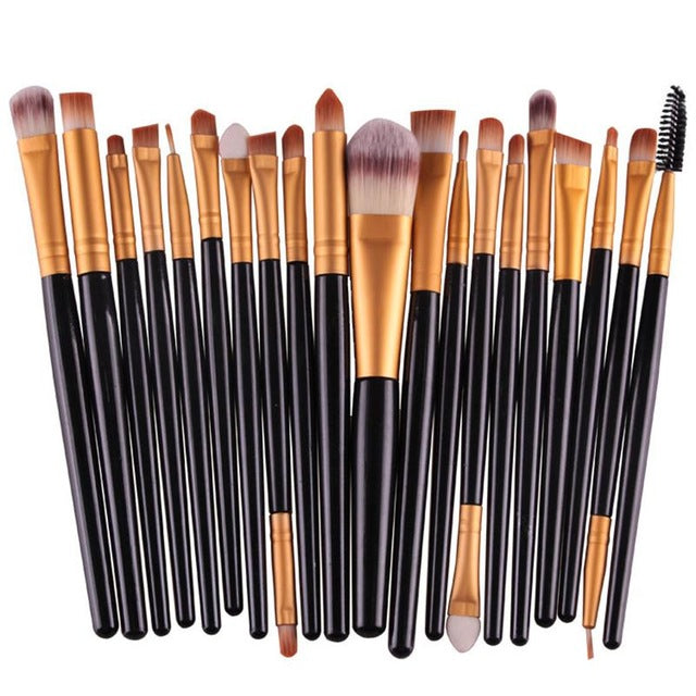 High Quality 20Pcs Eye Makeup Brushes Set Pro Powder Blush Foundation Eyeshadow Eyeliner Lip Cosmetic Brush Kit Beauty Tool Kit