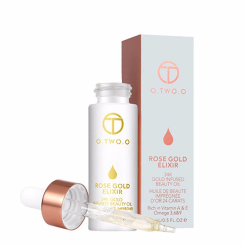 O.TWO.O 24K Rose Gold Elixir Moisturizing Essence Oil Anti-aging Daily Moisturizer Hydrating Lips 15ml  Skin Care dropshipping