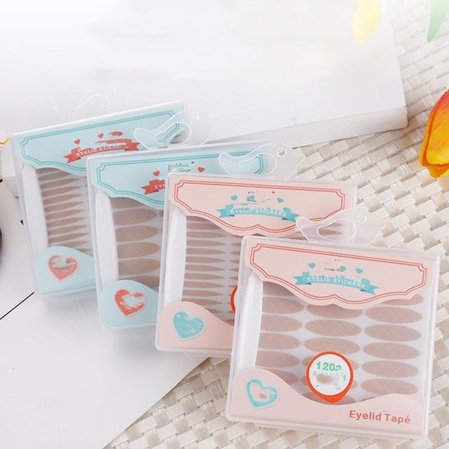 120pcs Eyelid Stripe Waterproof Eyelid Tape Adhesive Invisible Double Fold Eyelid Shadow Sticker Paste Clear Beige
