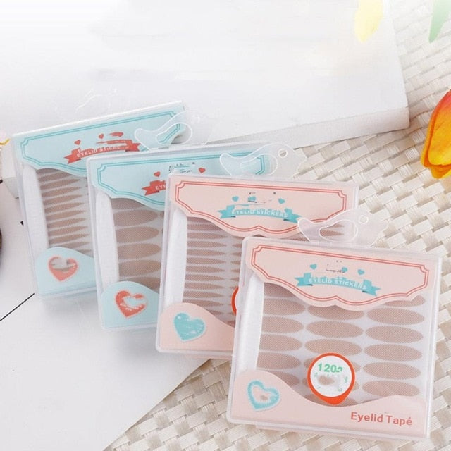 120pcs Eyelid Stripe Waterproof Eyelid Tape Adhesive Invisible Double Fold Eyelid Shadow Sticker Paste Clear Beige