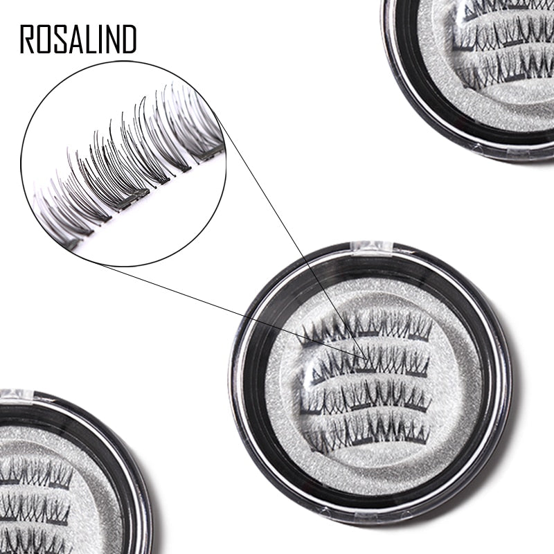 ROSALIND Professional Magnetic Eyelashes For Building False Lashes Natural No Glue 6D 4PCS Fake Eyelash Extension Easy Handle