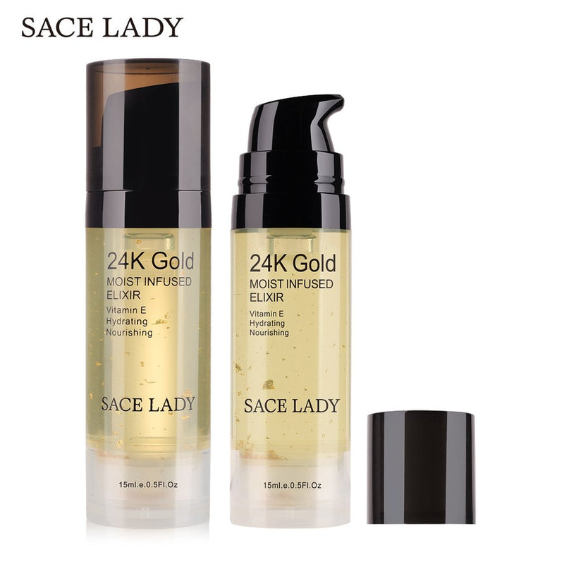 Portable Size 24K Gold Face Care Essence Nutrition Liquid Moisturizing Anti-Aging Anti Wrinkle Firming Day Face Liquid