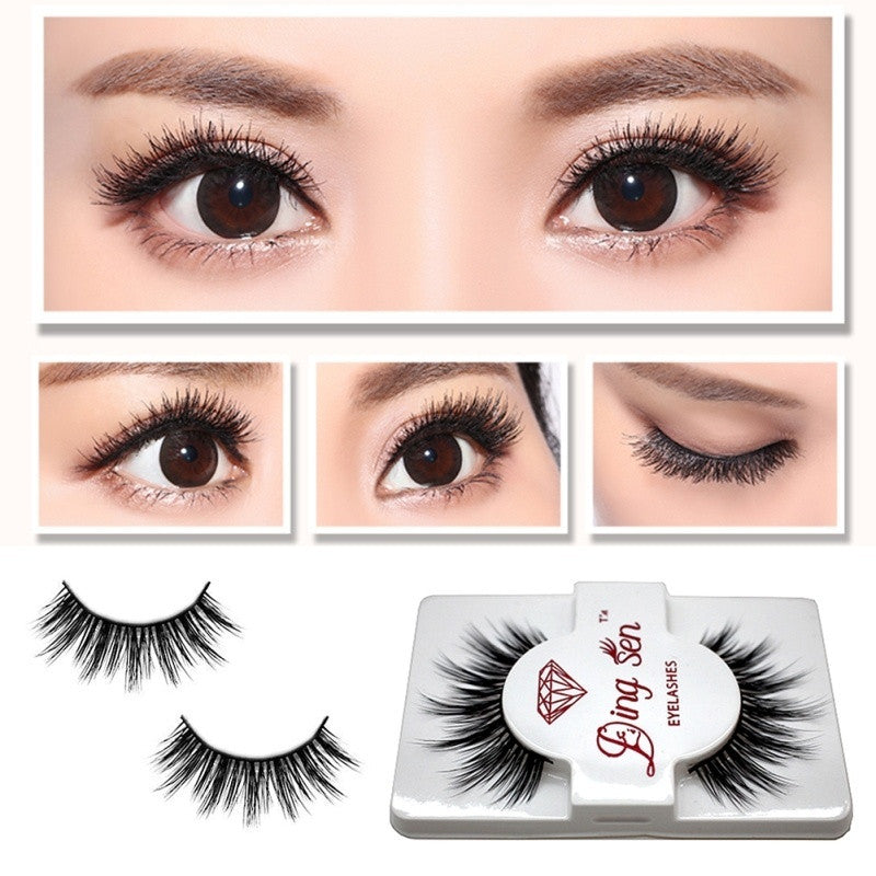 1Pairs Luxurious 3D Mink False Eyelashes Cross Natural Long Eye Lashes Makeup