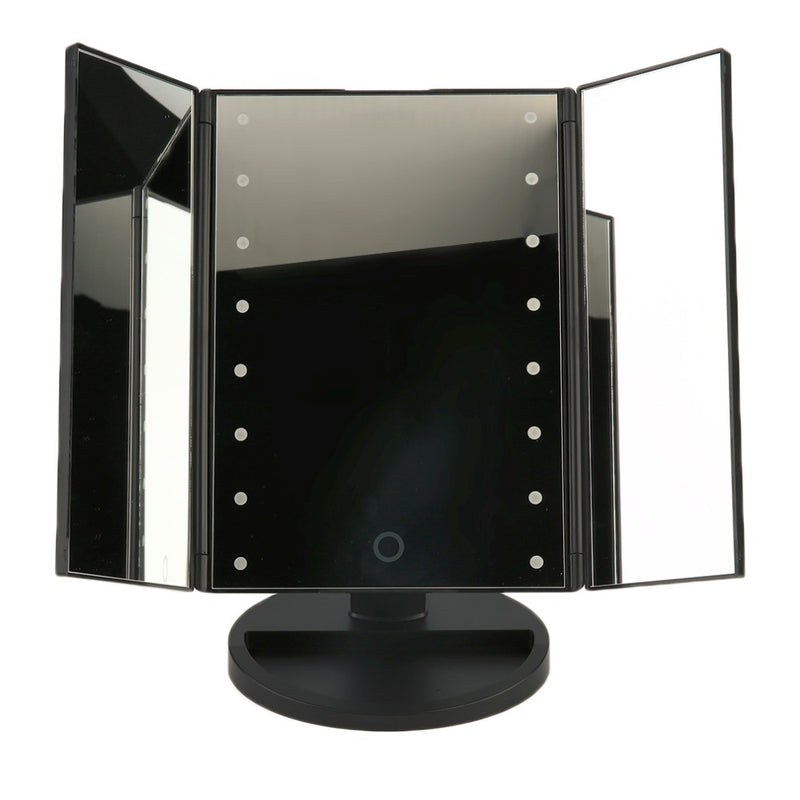 2018 Portable Three Folding Table LED Lamp Luminous Makeup Mirror Cosmetic Mirror Adjustable Tabletop Countertop Light Mirrors
