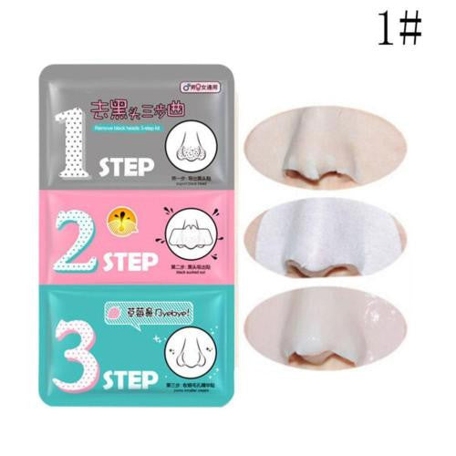 Face Care Nose Mask Remove Blackhead Acne Remover Clear Beauty Clean Cosmetic 3 Step Kit