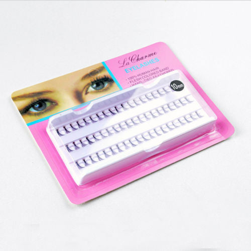 60pcs/box Handmade Human Hair Natural Eyelash Thick False Fake Eyelashes