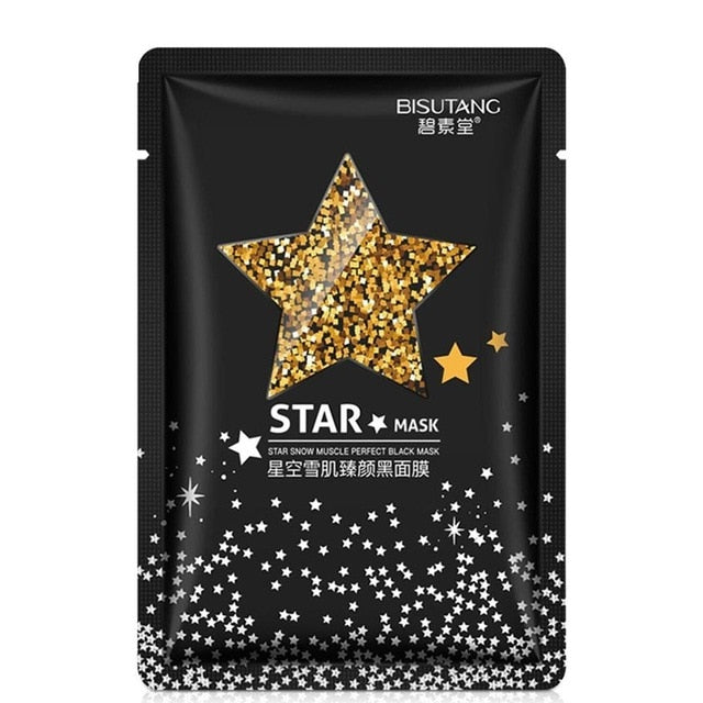 Face Facial Mask Luxurious Star Glitter Mask Moisturizing Gold Black Dots Remover Peel off Black Facial Beauty Mask