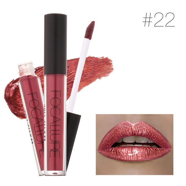 Focallure 6ml Lipstick Long Last Waterproof Lip Gloss Cosmetic Beauty Makeup Lipgloss Chamelenon Glitter Shimmer Matte Lip Stick