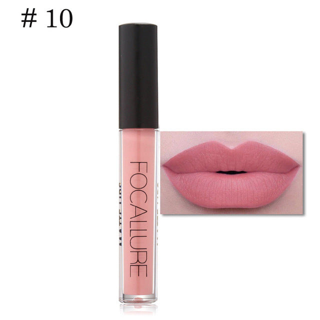 Focallure 6ml Lipstick Long Last Waterproof Lip Gloss Cosmetic Beauty Makeup Lipgloss Chamelenon Glitter Shimmer Matte Lip Stick